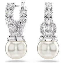Carica l&#39;immagine nel visualizzatore di Gallery, Orecchini cerchio pendenti Matrix Crystal Pearl
