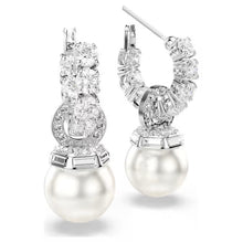 Carica l&#39;immagine nel visualizzatore di Gallery, Orecchini cerchio pendenti Matrix Crystal Pearl
