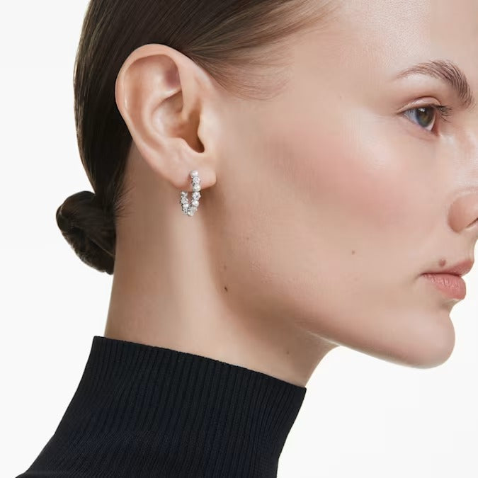 Orecchini cerchio Matrix Crystal Pearl