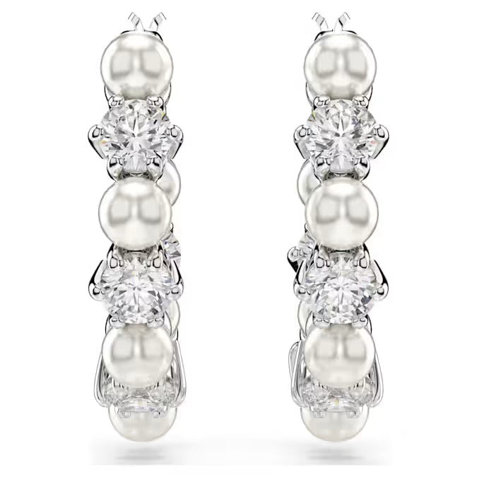 Orecchini cerchio Matrix Crystal Pearl