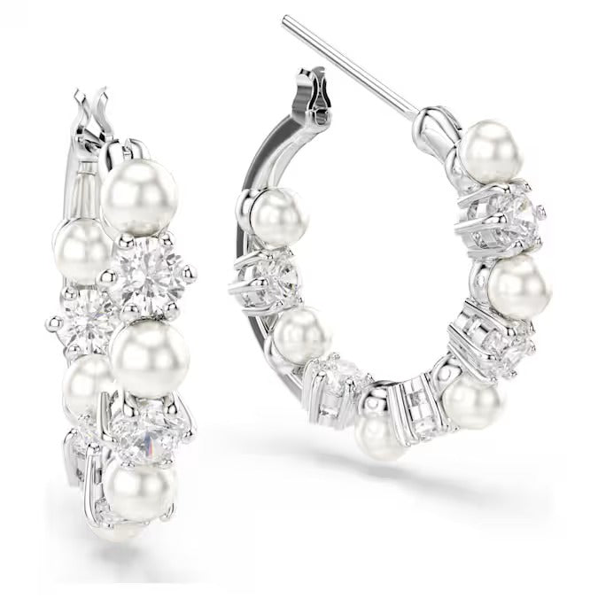 Orecchini cerchio Matrix Crystal Pearl