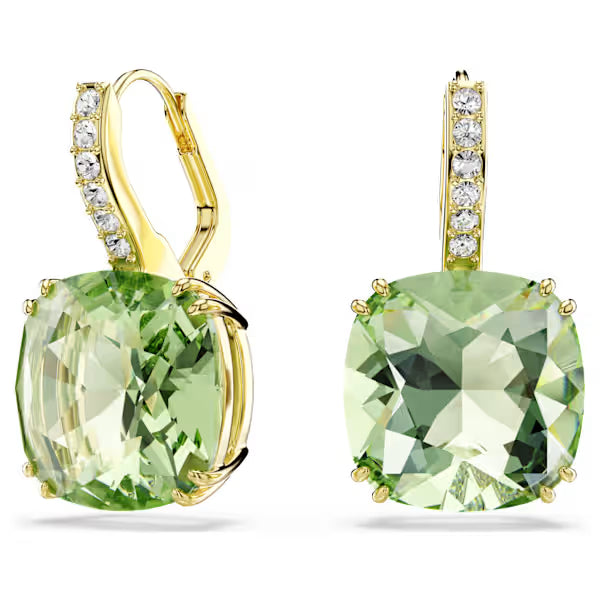 Orecchini pend Millenia Cushion Verdi placc oro 18K