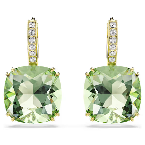 Orecchini pend Millenia Cushion Verdi placc oro 18K
