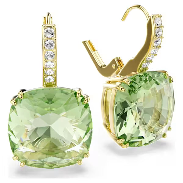Orecchini pend Millenia Cushion Verdi placc oro 18K