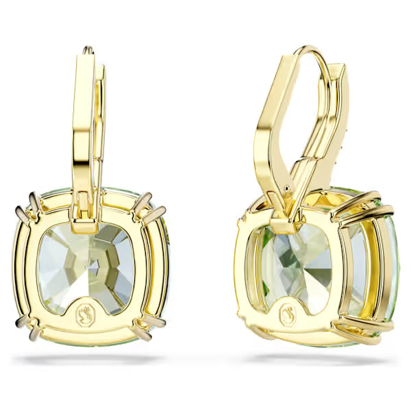Orecchini pend Millenia Cushion Verdi placc oro 18K