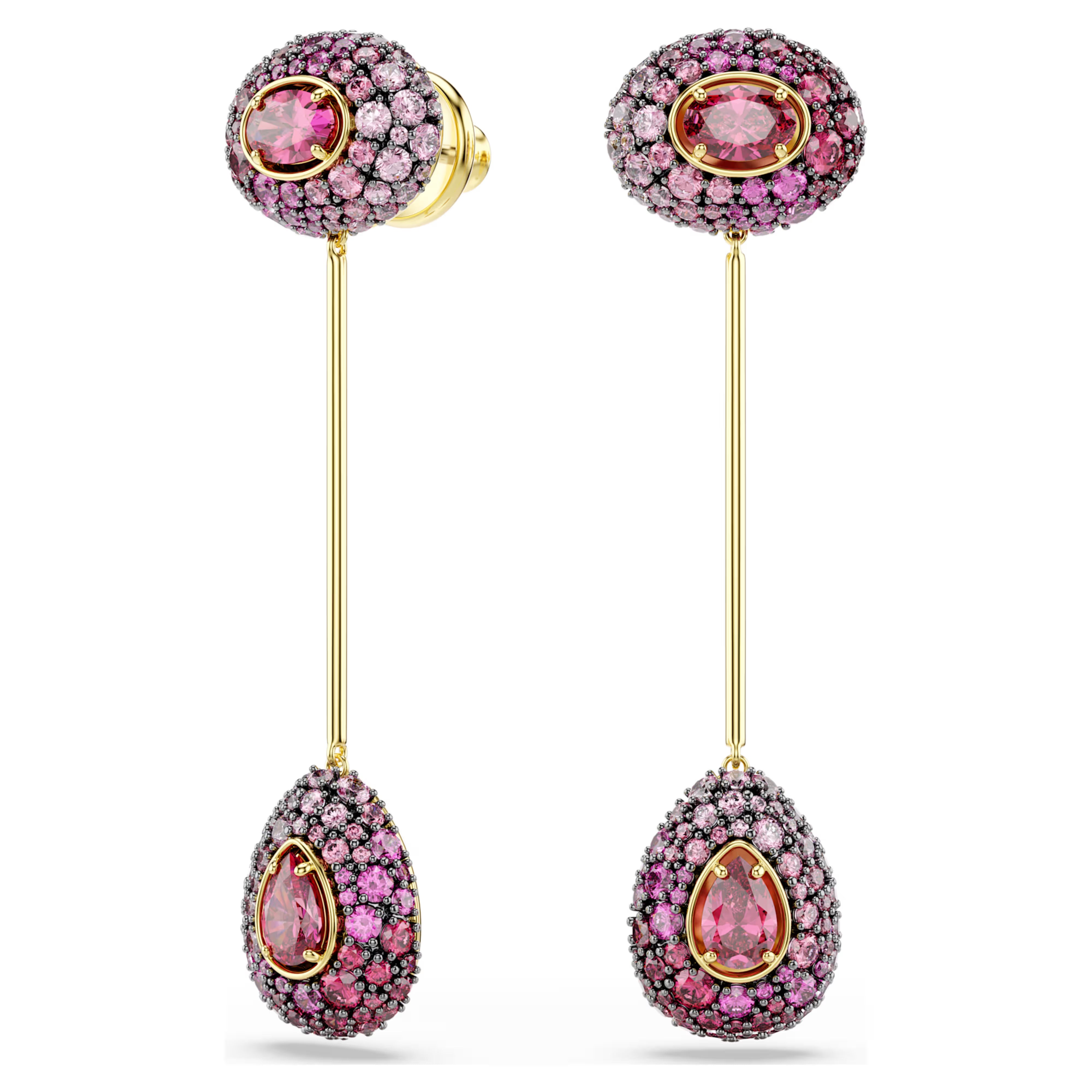 Orecchini pend Sublima Pear Rossi placc oro 18K