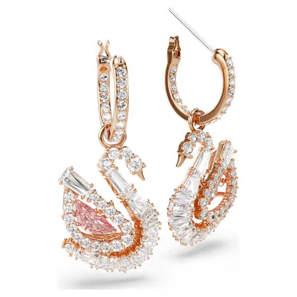 Orecchini pendenti Swan Cigno, Rosa
