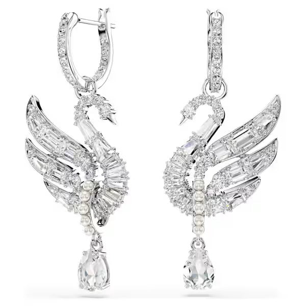 Orecchini Swan Cigno Bianchi con goccia