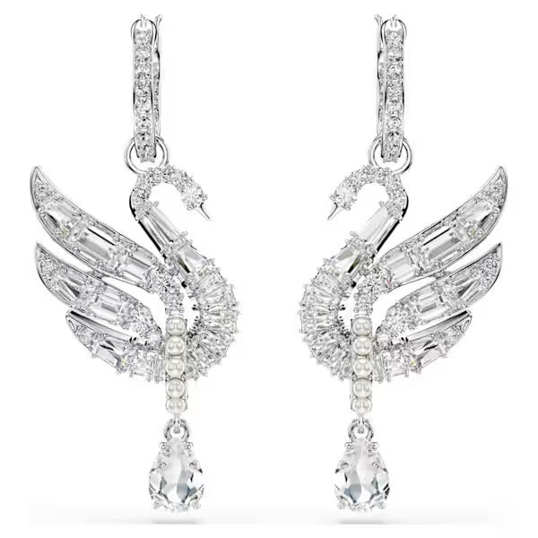 Orecchini Swan Cigno Bianchi con goccia