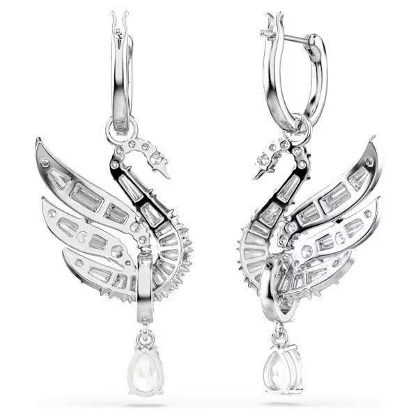 Orecchini Swan Cigno Bianchi con goccia