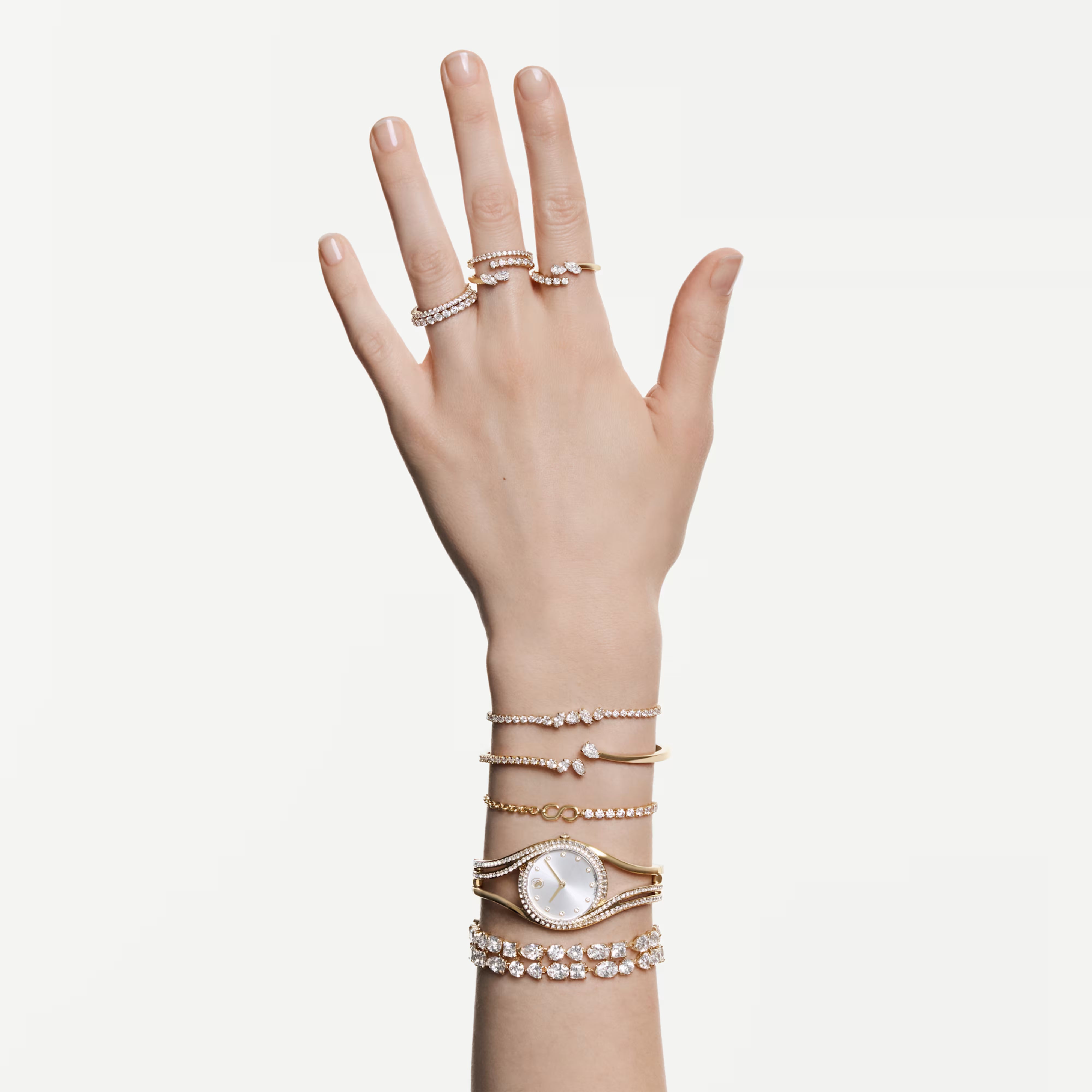 Orologio Hyperbola bangle placc dorato