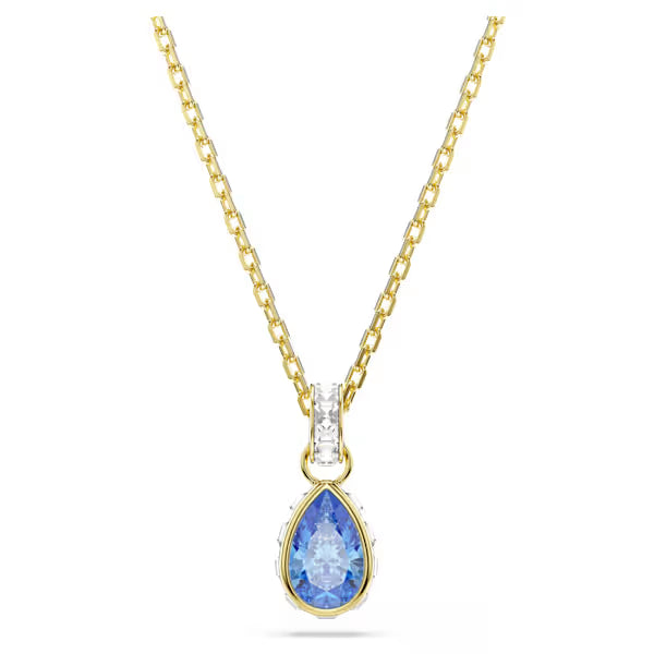 Pendente Chroma Pear Blu placc oro 18K