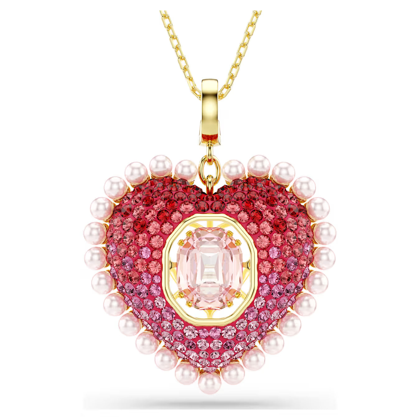 Pendente Idyllia Cuore Rosa Placc oro