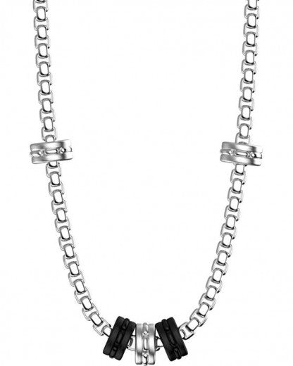 Collana Dadi in Acciaio e Nero
