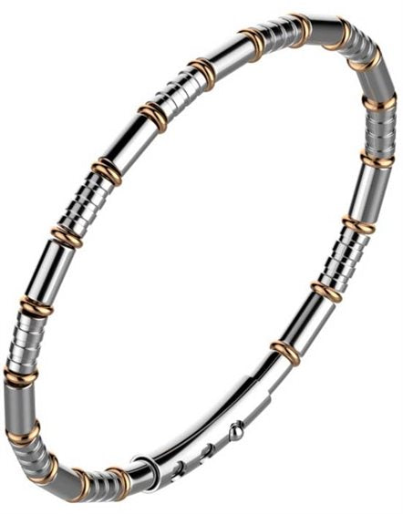 Bracciale Roll acciaio  e oro rosa