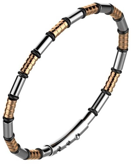 Bracciale Roll acciaio e oro rosa