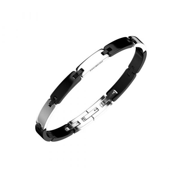Bracciale Bikkembergs acciaio e nero