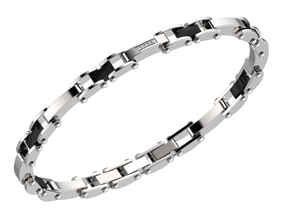 Bracciale acciaio e nero