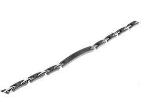 Bracciale Barretta Uomo Nero e Acciaio con diamanti