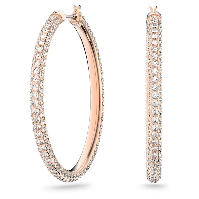 Orecchini cerchio Dextera Pavé placc oro rosa